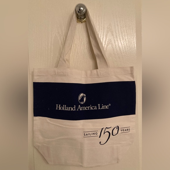 HOLLAND AMERICA LINE 150 YEARS LIMITED EDITION NAVY / CREAM CANVAS TOTE BAG - Picture 4 of 4